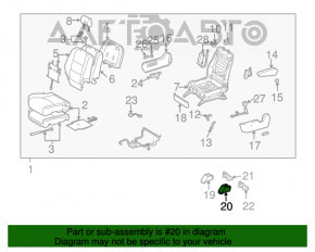 Capacul scaunului pasagerului din față dreapta al scaunului Lexus RX300 RX330 RX350 RX400h 04-09 bej