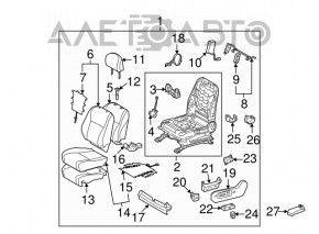 Capacul scaunului șoferului din față dreapta pentru Toyota Highlander 08-13 gri