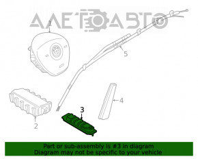 Airbag-ul genunchiului pentru șoferul din stânga BMW X1 F48 16-22, negru.