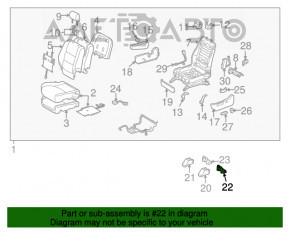 Capacul scaunului șoferului din spate stânga Lexus RX300 RX330 RX350 RX400h 04-09 bej.