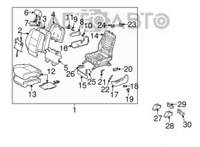 Capacul scaunului șoferului din spate dreapta pentru Lexus RX300 RX330 RX350 RX400h 04-09, culoare bej.