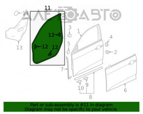 Garnitura ușii din față dreapta pentru Honda Insight 19-22