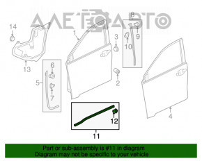 Уплотнитель двери передней правой Honda HR-V 16-22 нижний