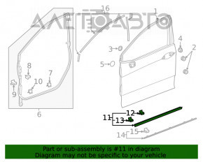 Уплотнитель двери нижний передний правый Honda Clarity 18-21 usa