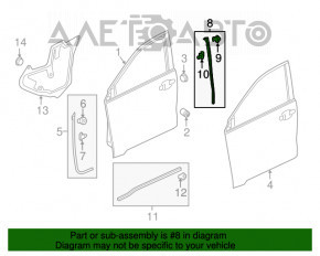 Garnitura ușii din față dreapta pentru Honda HR-V 16-22 spate