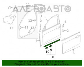 Garnitură ușă față dreapta Honda Insight 19-22 inferioară