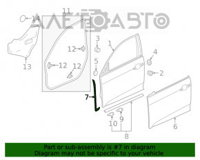 Garnitura ușii din față dreapta Honda Insight 19-22 față