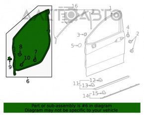 Garnitură ușă față stânga Honda Clarity 18-21 SUA
