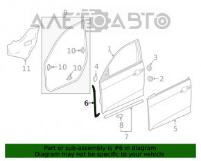 Garnitura ușii față stânga Honda Civic X FC 16-21 4d față, ruptură