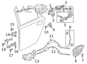 Замок двери задней правой Honda Clarity 18-21 usa
