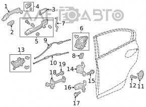 Blocare ușă spate dreapta Honda Insight 19-22