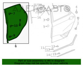 Уплотнитель двери задней правой Honda Clarity 18-21 usa