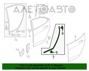 Уплотнитель двери задней правой Acura TLX 15- нижний