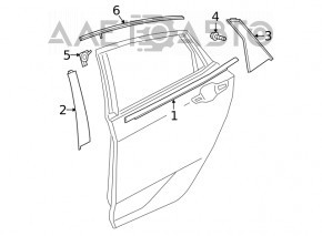 Молдинг дверь-стекло центральный задний правый Honda Insight 19-22 хром