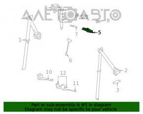 Acoperirea plafonului pentru centura de siguranță Toyota Highlander 20- gri.