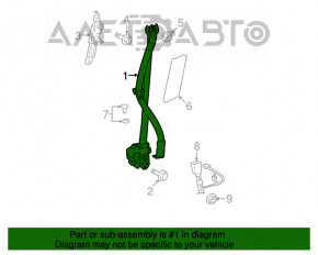 Centura de siguranță spate stânga pentru Toyota Highlander 08-13, neagră