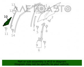 Geamul ușii triunghiul frontal dreapta Honda Clarity 18-21 SUA