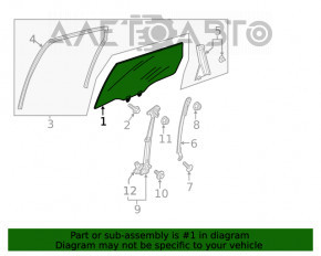 Стекло двери задней левой Honda Clarity 18-21 usa