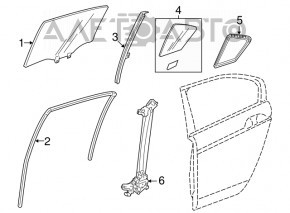 Usa sticla triunghi spate stanga Honda Accord 14-15 hibrid nou original