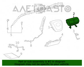 Airbag-ul de pasager din bordul Toyota Highlander 20-22.