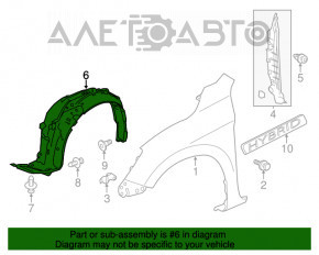 Подкрылок передний правый Honda Accord 16-17 рест hybrid новый OEM оригинал