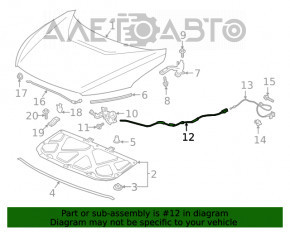 Cablu de deschidere a capotei motorului partea din față Honda Clarity 18-21 SUA