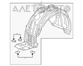 Captuseala aripa fata stanga Honda Clarity 18-21 usa fixare rupta