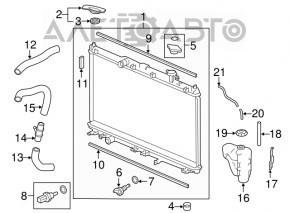 Suport radiator dreapta sus Acura TLX 15 - nou original OEM