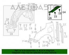 Garnitură aripă capotă-stânga Honda Clarity 18-21 SUA