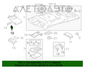 Suport de fixare a parasolarului pasagerului Lexus RX350 RX450h 16-22 gri.