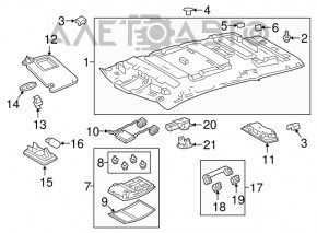 Suport de fixare a parasolarului pasagerului Lexus RX350 RX450h 16-22 gri.