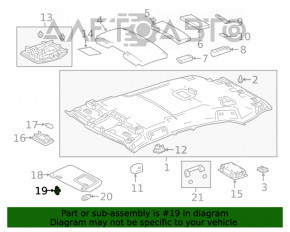 Suportul de prindere a parasolarului șoferului pentru Toyota Highlander 20- negru.