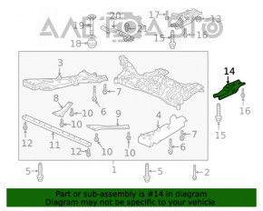 Capacul de protecție a aripioarei din față stânga Honda Clarity 18-21 SUA, format din 2 piese.