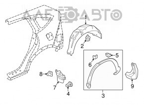 Bara de noroi spate stânga pentru Honda CRV 12-16.