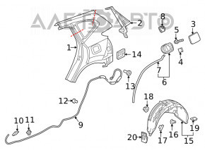 Aripa spate dreapta Honda CRV 17-22 sub R18