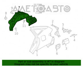 Подкрылок задний правый Honda Clarity 18-21 usa