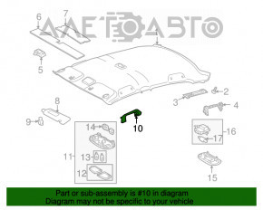 Manerul plafonului din spate dreapta Toyota Prius 2004-2009 bej