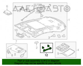 Maner plafon stânga față Lexus NX200t NX300 NX300h 15-21 negru