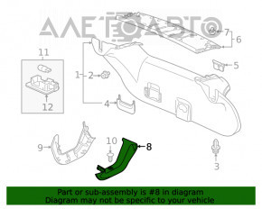 Capacul balamalei portbagajului dreapta Honda Clarity 18-21 SUA, asamblat, negru