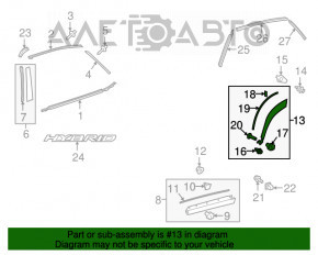 Capacul aripii spate dreapta pentru Lexus NX200t NX300 NX300h 15-21 pe uși.