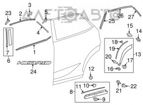 Capacul aripii spate dreapta pentru Lexus NX200t NX300 NX300h 15-21 pe uși.