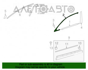 Moldura ușii față stânga superioară Lexus NX200t NX300 NX300h 15-21 crom