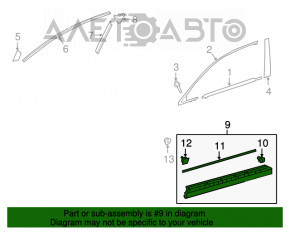 Capac usa inferioara fata dreapta pentru Lexus NX200t NX300 NX300h 15-21 structura