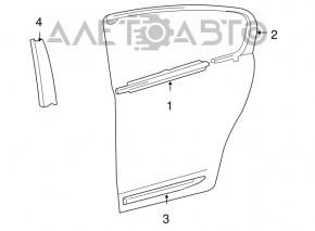 Decorație inferioară ușă spate dreapta Lexus GS450h 06-11 hibrid nou original OEM