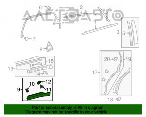 Capac usa exterioara inferioara a usii din spate dreapta pentru Lexus RX450h 10-15 hibrid, nou, original OEM