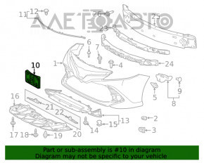 Площадка под номер переднего бампера Toyota Camry v70 18-20 L/LE/XLE