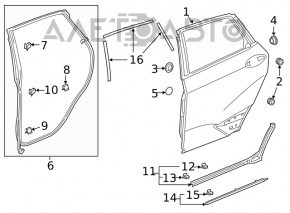 Capac usa inferioara spate dreapta pentru Honda Clarity 18-21 SUA