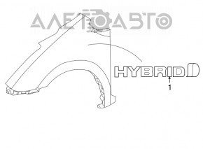 Emblema HYBRID aripa dreapta fata Toyota Prius 2004-2009