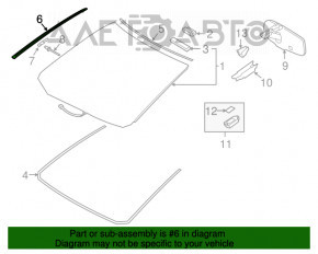 Garnitură de parbriz dreapta Lexus NX200t NX300 NX300h 15-21 nou OEM original