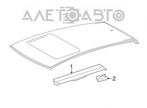 Capota dreapta a acoperisului pentru Lexus NX200t NX300 NX300h 15-21 sub barele transversale, doua piese.